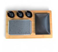 Black Rock Grill Steak on a Stone Hot Lava Cooking Set