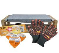 Black Rock Grill Unique Sharing Lava Rock Cooking Set | Sizzling steak on the stone set with burners for extended cooking time. Interactive lava rock tabletop grill for 2-4 diners.