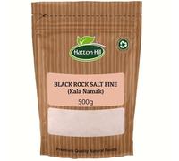 Black Rock Salt Fine (Kala Namak) 500g by Hatton Hill | Authentic Indian Spice with Sulphurous Aroma, Pungent, Chaat, Salads, Chutney and Vegan Dishes