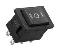 Black Rocker Switch ON-OFF-ON 6 Pin DPDT 21X15mm Panel Mount 6A/250VAC 10A/125VAC for DIY Electronics Control Panels Automotive Applications