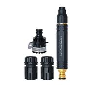 Black Rocket Hose Nozzle | 3 Adjustable Mode High Pressure Sprayer | Upgraded Thickened Alloy Wand | Garden Watering Lawn Car Wash Pet Bath | Spiral Boost