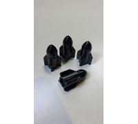 black rocket tyre valve metal dust caps for cars motorcycles bikes vans 4pce