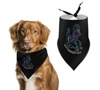 Black Rocking Horse Dog Bandana Washable Triangle Bibs