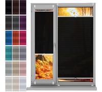 Black Roller Shades 64 x 175 cm No Drill Light Filtering Pleated Blinds for Windows & Doors Opaque Design Easy Install Modern Window Treatments