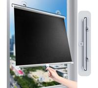 Black Roller Shades for Windows 55x125 cm No Drill Blackout Curtains Privacy Retractable Blinds Stylish Window Treatments Easy Install Home Decor