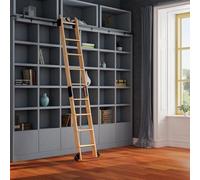 Black Rolling Library Ladder Hardware (No Ladder) | 3.3ft-24ft Sliding Track Rail Kit, PU Silent Roller Wheels for Home Loft Office(10ft/300cm Track kit)