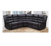 (Black) Roman Leather Recliner 2 Corner sofa