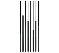 Black Room Divider Column 5/8pcs, Freestanding Screen Partition Privacy Wall Separator With Adjustable Foot, Metal Slats Floor To Ceiling Versatile Space Divider(8pcs-A,120cm/47in/3.9ft)