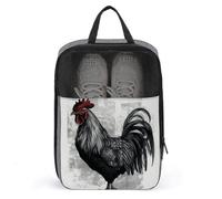 Black Rooster Shoe Bag Travel Shoe Organizer Water-Resistant Shoe Pouch with Zipper Sneaker Dust Bag, gray, One Size, Modern