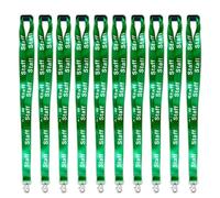 Black Rooster Staff Lanyards with Safety Break - 20mm Wide, Pack of 10 - Multiple Colors (Green)