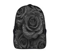 Black Rose 3D Printed Backpacks Low Mood for School Bookbags for Girls Women Kids Teen Toddler Fashion Daypack Waterproof Rucksack Travel Laptop Bag 40x28x16cm