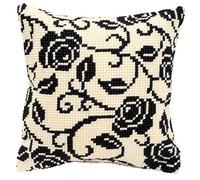 Black Rose Cushion Front - Cross Stitch Kit