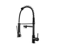 Black Rose d Kitchen Faucet, Pull Down Sprayer, 2-Funct Stream & Spray Mixer Tap, Brushed el h, Modern Kitchen Sink T for Hot & Cold Water (Nero)