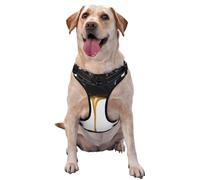 Black Rose Flower Golden Oil Dripping No Pull Dog Harness Adjustable Reflective Oxford Easy Control Medium Large Dog Harness
