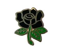 Black Rose Friendship Enamel Lapel Pin Badge