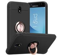 (BLACK - ROSE GOLD) Cadorabo Case for Samsung Galaxy J3 2017 Cover Protection back case with focus ring TPU Silicone