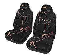 Black rose gold Marble 2-piece car seat cover set universal front seat cover suitable for cars and trucks