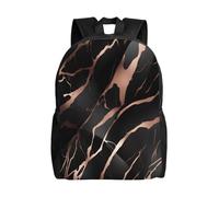 Black Rose Gold Marble Backpack For College High School,15.6-Inch Laptop,Bags Daypack,Oxford Cloth Bag For Work, Business, Travel, Sports