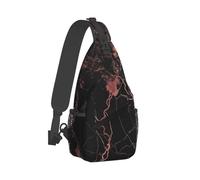 Black Rose Gold Marble Chest Bag, Lightweight Straps, Sturdy And Durable, Suitable For Most People