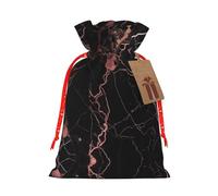 Black Rose Gold Marble Christmas Drawstring Sack Gift Bag, Lightweight And Cute In Design