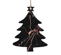 Black Rose Gold Marble Christmas Wooden Ornaments Xmas Tree Decorations Pendant With Rope New Year Home Holiday Party