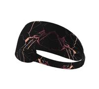 Black rose gold Marble Elastic Exercise Headband - Soft Sweat-Wicking Throw for Women