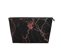Black Rose Gold Marble Leather Travel Wash Bag, Stylish and Durable, Easy to Carry