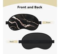Black Rose Gold Marble Print Adults Washable Eye Mask for Sleeping Blocking Nap for Travel Camping Night Rest