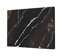 Black Rose Gold Marble -Print Frameless Canvas Print 12x16 Inch, Modern Wall Art for Home Office & Bedroom Decor, Ready to Hang Abstract Artwork.