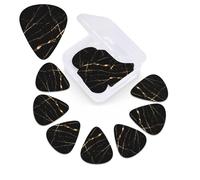 Black rose gold Marble Print Guitar Pick 12 Pack With Guitar Pick Case Guitar Plectrums Pick 0.46mm 0.96mm 0.71mm Guitar Accessories For Bass Electric Acoustic Guitars Ukulele