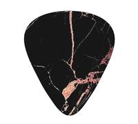 Black Rose Gold Marble Print Guitar Picks,12 Pack Guitar Plectrums Thin, For Bass Electric Acoustic Guitars Ukulele