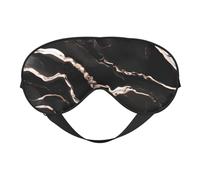 Black Rose Gold Marble Print Silk Like Sleep Eye Mask Comfortable Blindfold Adjustable Soft Eye mask for Sleep