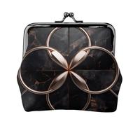 Black rose gold Marble print Small Pouch Kiss Lock Coin Purse for Women Coin Change Purse, Credit Card Wallet