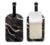 Black Rose Gold Marble Print Travel Luggage Tags Elegant Luggage Tag 4.3 x 2.76 Inch for Suitcases Accessory