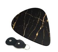 Black Rose Gold Marble Printed Guitar Picks 6 Pcs Guitar Plectrum Acoustic Electric Guitar Pick For Bass Electric Acoustic Guitars Ukulele Thin Medium Thick Set 0.96mm