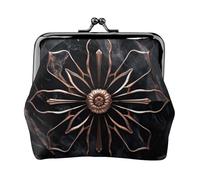Black rose gold Marble1 print Small Pouch Kiss Lock Coin Purse for Women Coin Change Purse, Credit Card Wallet