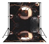 Black Rose Gold Marble3 Print Large 5×7ft Seamless Polyester Fabric Photo Backdrop Curtain for Portrait Photoshoot Party Video