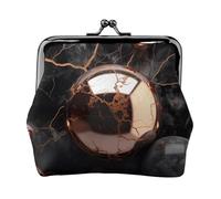 Black rose gold Marble3 print Small Pouch Kiss Lock Coin Purse for Women Coin Change Purse, Credit Card Wallet