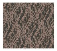 Black Rose Gold Ribbon Stripe Wave Glitter Metallic Vinyl Wallpaper Embossed