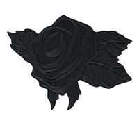 Black Rose Iron on Patches for Heavy Metal Band Fans, Rock Music Fans, Rockers | Heavy Metal sew on or Iron on Applique Patches Badge Sticker for All Fabrics | 85x60 mm