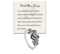Black Rose Ring, 925 Sterling Silver Self Loving Ring Rose Flower Ring Vintage Elegant Statement Jewelry Gifts for Women Daughter Wife Friends, 8, Silver, Cubic Zirconia