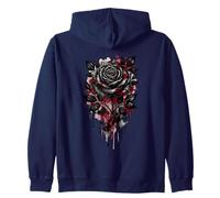 Black Rose, Rose Flower, Botanist & Garden Flower Zip Hoodie