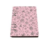 Black Roses A5 Notebook, Pu Leather Notebooks, Lined Paper Notebook A5 Spiral Bound 180Pages/90Sheets, Lined Journal for Office, Work Books for Meeting, University Stationery Journal Diary