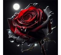 Black Roses Moon Jigsaw Puzzle 150 Pieces 65x65cm/26x26inch, Difficult jigsaw puzzles for Adults 150, Beautiful Art work, Great Festive Puzzle Gift for Men/Women