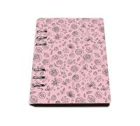 Black Roses Notebook A5, Pu Leather Notebooks, Lined Paper Student Notebook 180Pages/90Sheets, Work Books for Work, Workbooks for Home, University Stationery Journal Diary