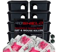 (Black) Roshield 10 Tamper Proof Mouse Bait Boxes & 30 Pasta Killer Blocks (2 x 150g Packs)
