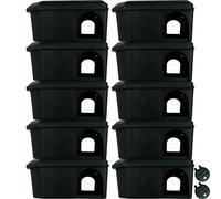 (Black) Roshield 10 x Tamper-Proof Mouse Bait Boxes