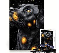 Black Rottweiler Dog with Golden Spots Animal 1000 Piece Jigsaw Puzzles for Adults Mind Training Calm Recreation Laser Cut Unique Xmas Gift (38x26cm)