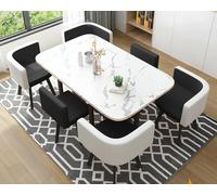 Black Round Corner Dining Table Modern Kitchen & Business Conference Table for Dining Room Stylish & Durable Furniture for Home & Office