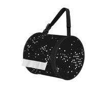 Black Round Dot pattern Printed Toilet Paper Holder Bag, Adjustable Strap Roll Paper Organizer for Car Kitchen Outdoor